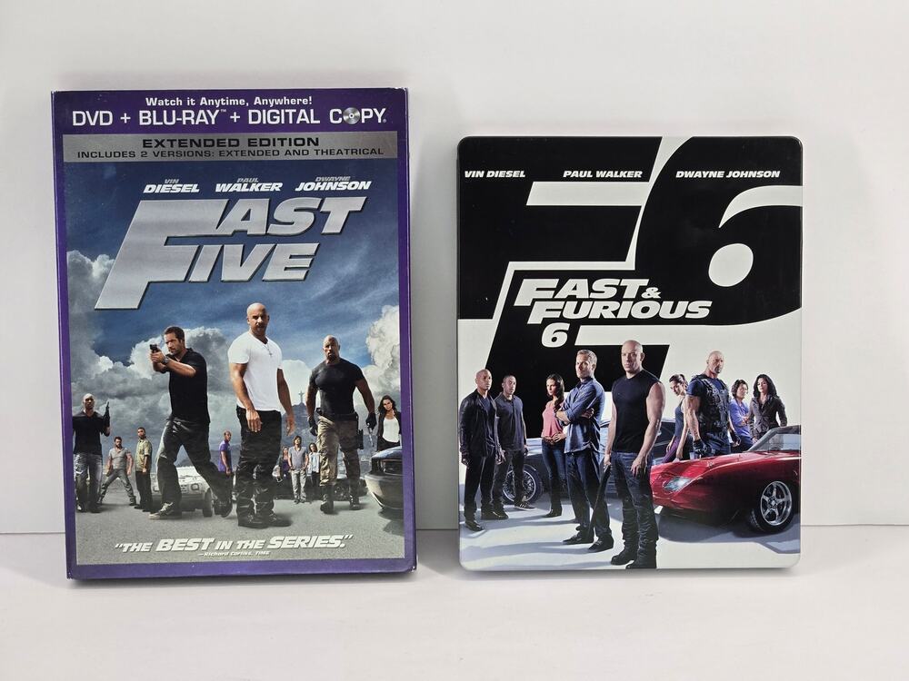 Fast & Furious Collection: 5 & 6 (Blu-Ray Double Feature Bundle) Blu-ray Lot